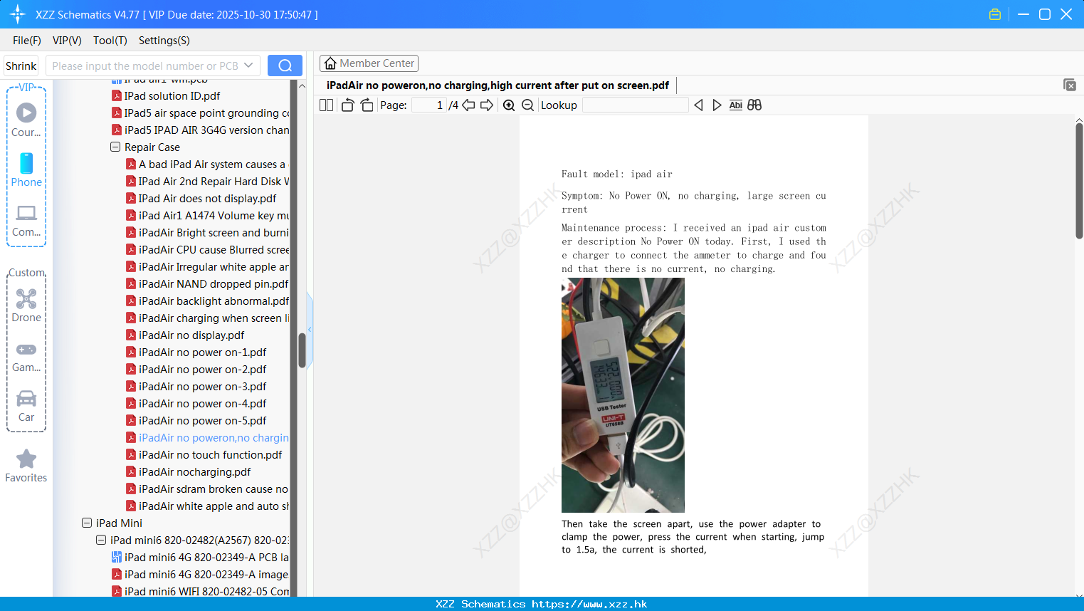 IPadAir No Poweron,no Charging,high Current After Put On Screen